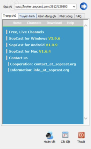 link sopcast bóng đá